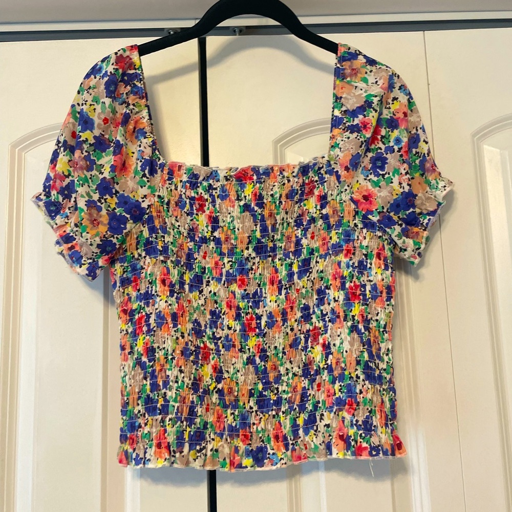 Smocked boutique crop top